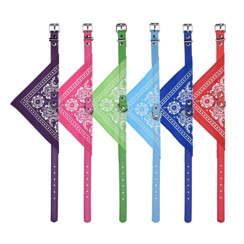 CM Cosmos Pet Bandana Puppy Dog Scarf Collar Neckchief with Adjustable Buckle for Dog Cat Decoration Pack of 6 (Medium) - Image 1